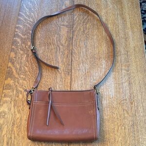 Fossil Brown Leather Crossbody Bag